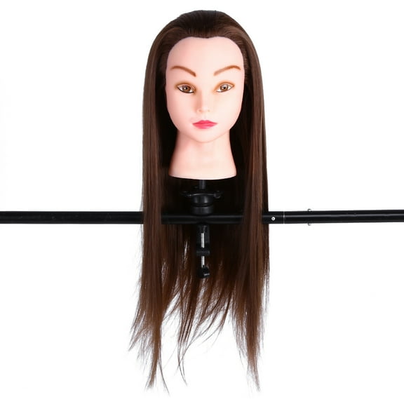 Yosoo Hairdressing Training Mannequin Head with Clamp Holder, 100% Human Hair, 24 in.