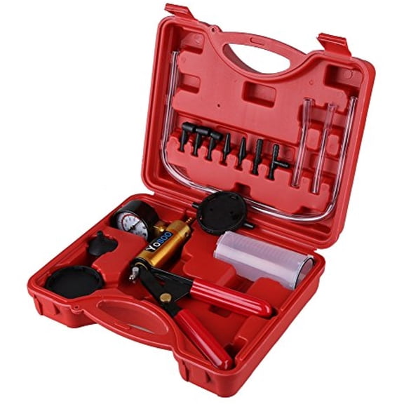 Yosoo Hand Held Vacuum Pump Kit, 15 Pieces Automotive Specialty Tools, Brass and ABS Plastic
