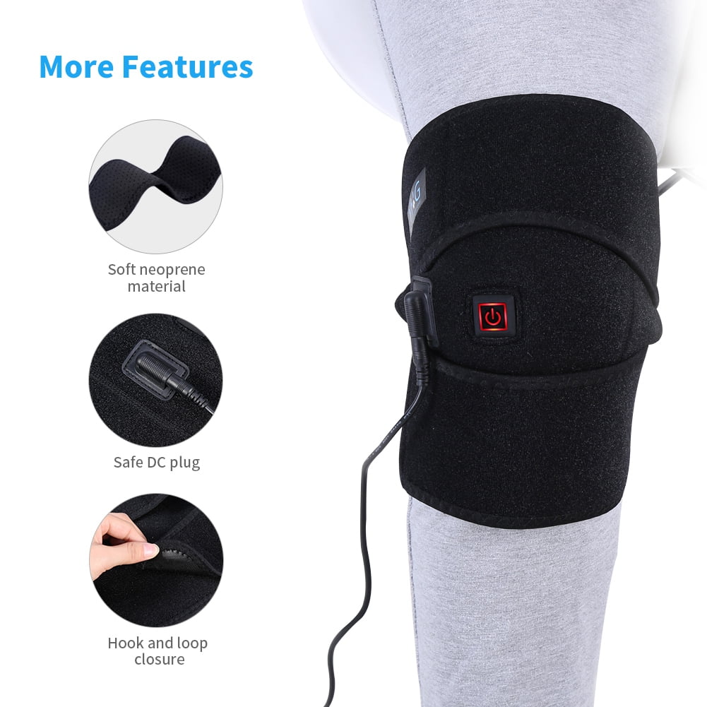 Medcursor Cordless Knee Heating Pad Graphene Heated Knee Brace Wrap  Rechargeable Warm Knee Pad for Circulation 2 Heating Levels Home Office  Travel Outdoor Use
