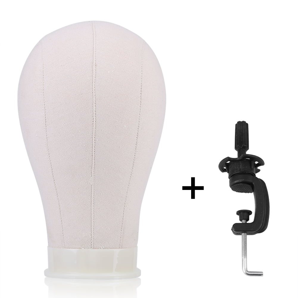 FreeLung Cork Canvas Wig Head Stand 23 inch Mannequin Head with Table Stand  for Making Wigs 