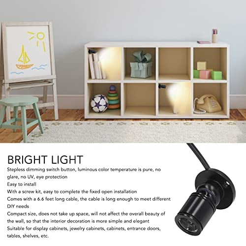 Yosoo Mini LED Spotlight, Dimmable USB 5V Mini Spot Lights Aluminum Open Installation Bright Light Eye with 6.6 Feet Cable for DIY (Warm White Light 3000K)