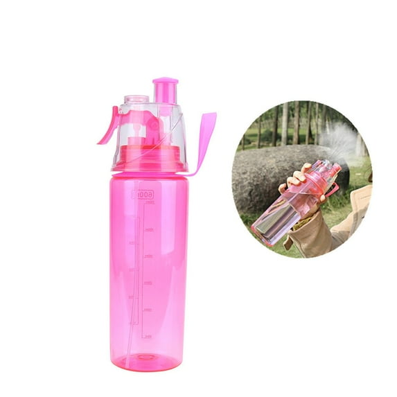 Yosoo Mist Spray Water Bottle 600ml Portable Sport Water Bottle Anti-Leak Drinking Cup with Mist Hydration