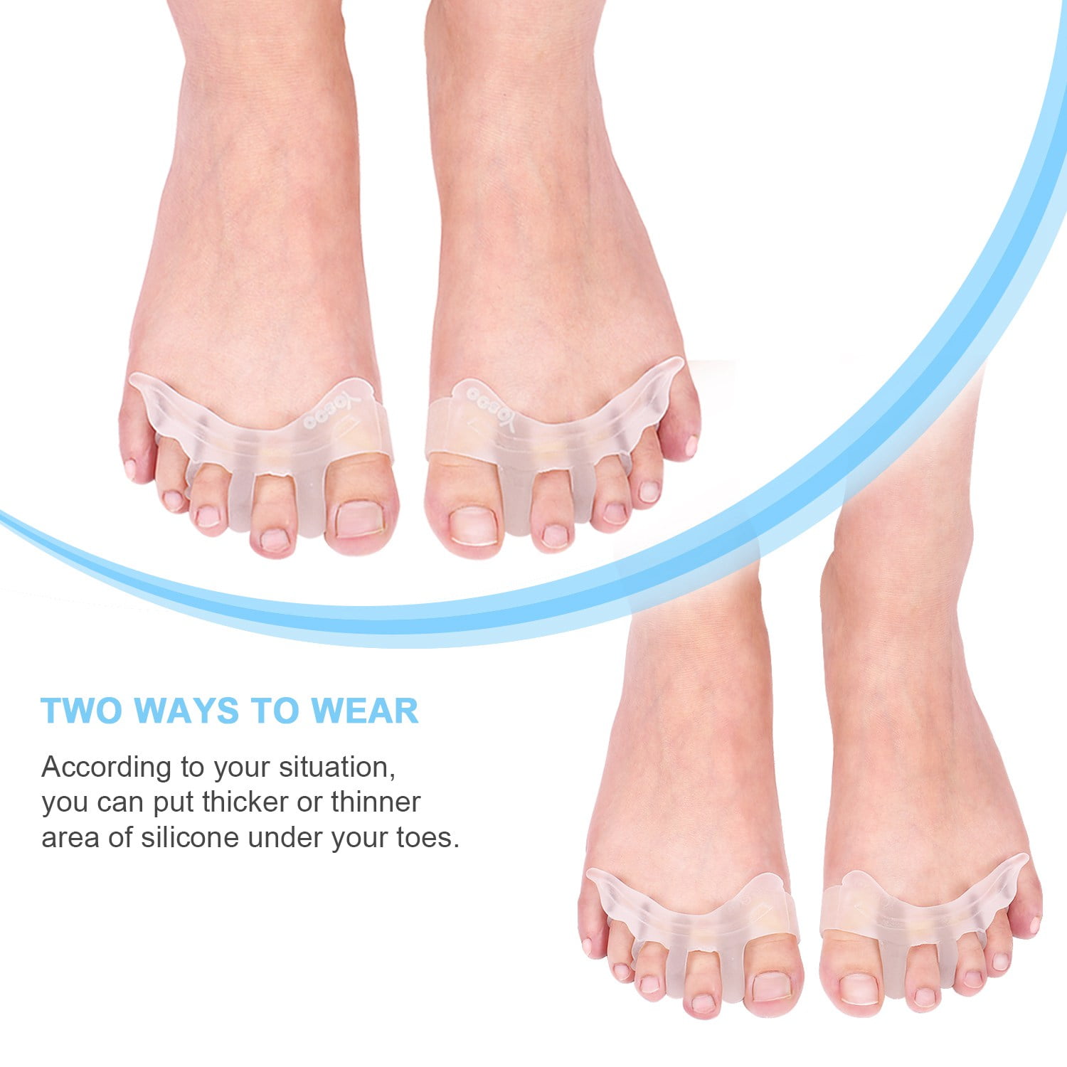 Yosoo Toe Separators Gel Toe Separator Toe Straightener Toe Stretchers Used for Relaxing Toes Bunion Relief Hammer Toe Overlapping Toes for Women and