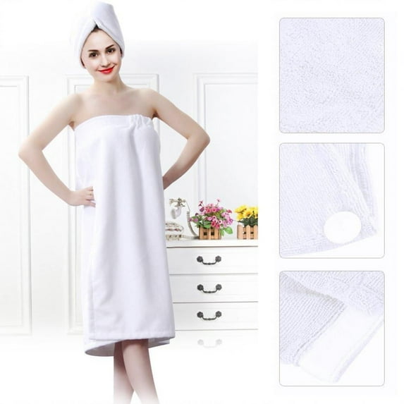 Yosoo Women Soft Bath Body Wrap Set Shower Spa Towel Bath Wrap with Adjustable Hair Drying Hair Turban