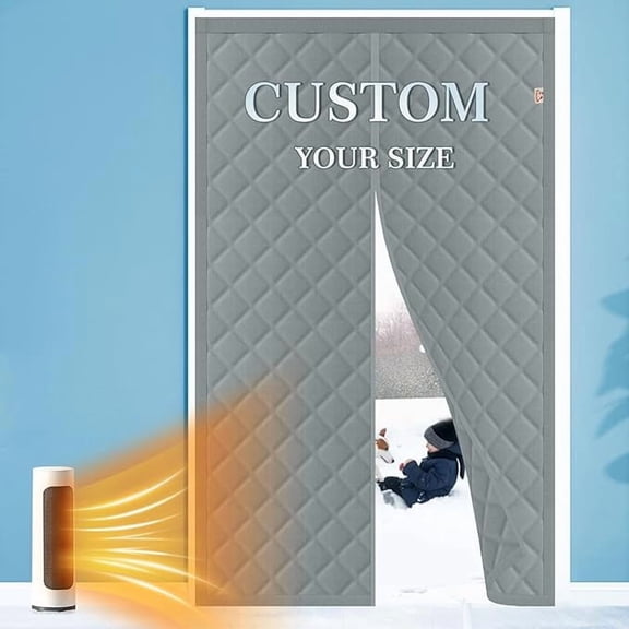 Yotache Customized Magnetic Thermal Insulated Curtain for Door Size Under 30" Width, Weatherproof Oxford Material Soundproof Windproof Insulation Cover Blanket for Winter