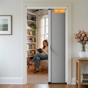 Yotache Interior Accordion Door 30" x 80", Retractable Folding Door with Aluminum Frame and Blackout Cellular Fabric, Waterproof and Heat Insulation for Closet Patio Hallway Kitchen Bedroom Bathroom
