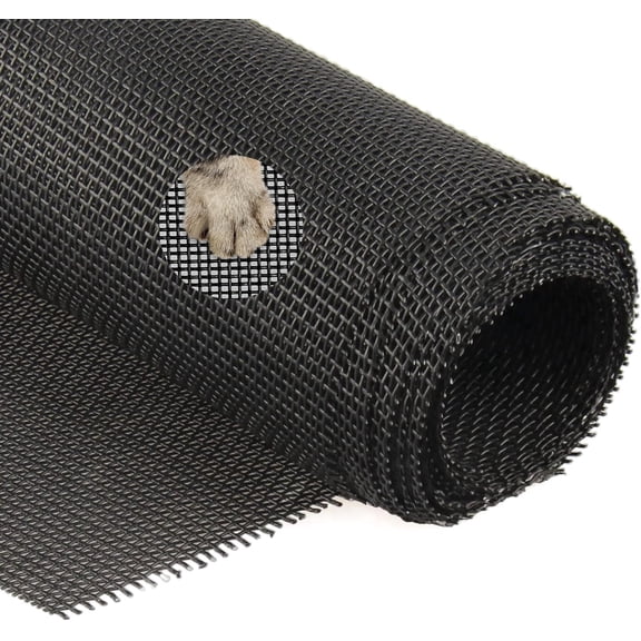 Yotache Pet Proof Fly Screen Mesh 60"W x 96"L, Vinyl Coated Polyester Heavy Duty, Pet Dog Cat Resistant Screen Mesh Fly Screens for Windows, Black