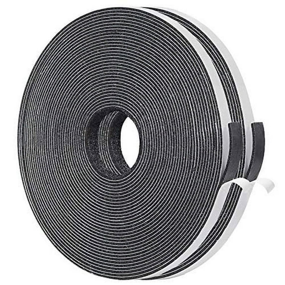 Yotache Thin Weather Stripping 2 Strips Total 65 Feet Long 1/16 Inch Thick x (.25) 1/4 Inch Wide, 1.5mm Foam Gasket Seal Tape for Window, Sliding Door Jamb, Speaker, Dashboard, 2 X 33 Ft Each