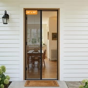 Yotache Upgraded Retractable Screen Door for 36"x80" to 36.5"x80.5" Doors, Heavy-Duty Black Aluminum Frame with Black High-Density Mesh - Easy Install