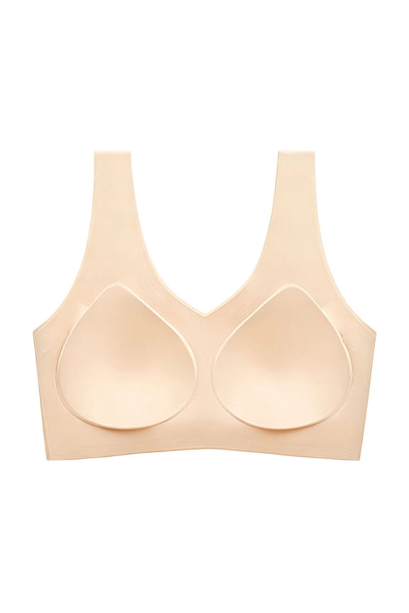Bras for Women Wireless Push Up Lounge Underwear for Sleep Support Bra, 40A, Beige