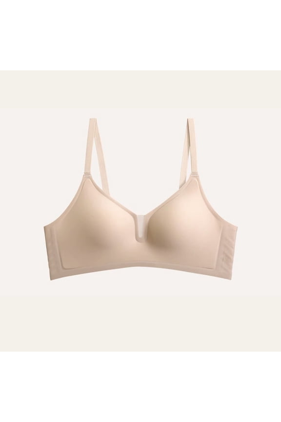Bras for Women Wireless Soft Underwear for Daily Push Up Solid Color Support Bra, 40A, Beige