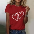 thumbnail image 1 of Yotami Cute Valentine's Day Plus Size T-Shirt for Women Love Heart Print Short Sleeve Comfortable Summer Tee Summer Crew Neck Gift for Her, 1 of 3
