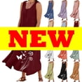 thumbnail image 1 of Yotami Dresses for Women Summer Casual Plus Size Maxi Dresses for Beach Vacation Sleeveless Boho Floral Print Loose Dresses with Pocket - Black XXXL, 1 of 3