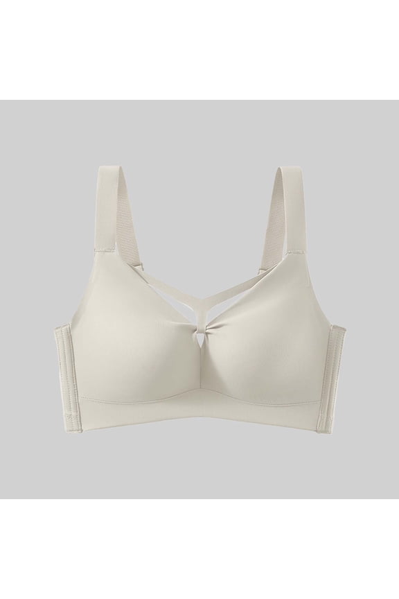 Everyday Bras for Women Push Up Soft Support Bra for Sleep Solid Color Wireless Bra, 36B, Beige