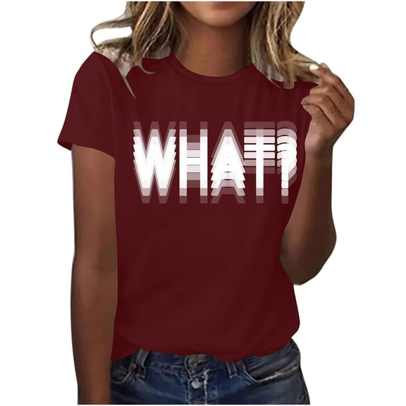 Yotami Funny Letter Graphic Tees for Women Summer Plus Size T-Shirt Crewneck Short Sleeve Casual Tops