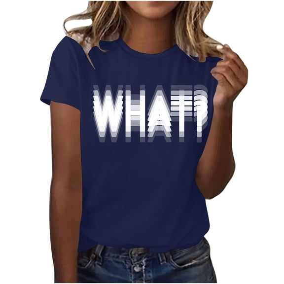 Yotami Funny Letter Graphic Tees for Women Summer Plus Size T-Shirt Crewneck Short Sleeve Casual Tops