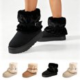 thumbnail image 1 of Yotami Furry Winter Boots for Women with Buckle, Non-Slip Comfortable Ankle Booties for Outdoor, Cold Weather, Thick Sole Snow Boots, 1 of 1
