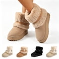 thumbnail image 1 of Yotami Furry Winter Boots for Women with Buckle, Non-Slip Comfortable Ankle Booties for Outdoor, Cold Weather, Thick Sole Snow Boots, 1 of 1