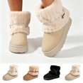 thumbnail image 1 of Yotami Furry Winter Boots for Women with Buckle, Non-Slip Comfortable Ankle Booties for Outdoor, Cold Weather, Thick Sole Snow Boots, 1 of 1
