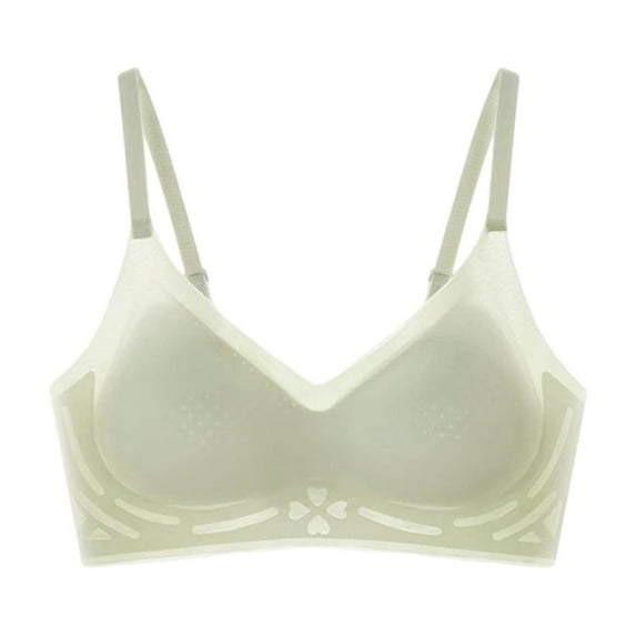 Yotami Lounge Bras for Women Solid Color Push Up Everyday Support Bra for Work Wireless Bra, 36A, Green