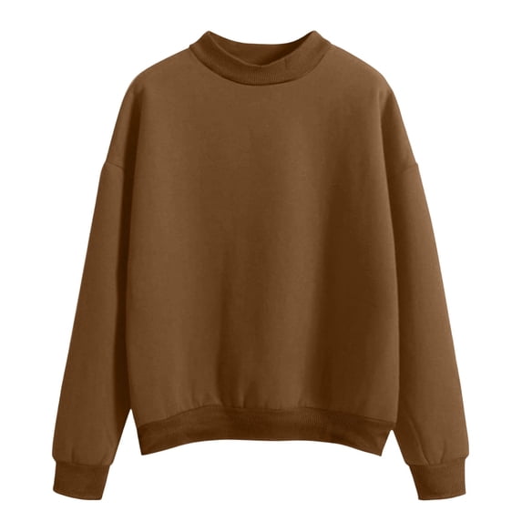 Yotami Mock Neck Sweatshirts for Women Fall Casual Long Sleeve Pullover Tops Lightweight Solid Color Oversized Sweatshirts