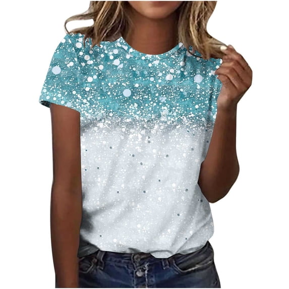 Yotami Plus Size Graphic T-Shirt for Women Short Sleeve Summer T-Shirt for Vacation Breathable Tees