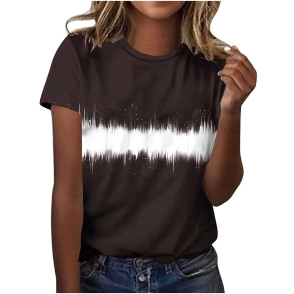 Yotami Plus Size Graphic Top for Women Floral Print Summer Blouse for Outdoor Crewneck Short Sleeve Breathable Tee Multicolor XXL