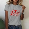thumbnail image 1 of Yotami Plus Size Love Graphic Tee for Women Heart Pattern Summer Crew Neck Casual Summer Top Short Sleeve Valentine's Gift for Her, 1 of 3