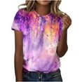 thumbnail image 1 of Yotami Plus Size T-Shirt for Women Crew Neck Short Sleeve Floral Print Blouses for Summer Soft Tee Multicolor XXXL, 1 of 4