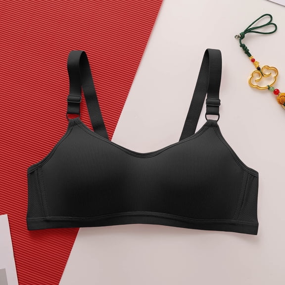 Yotami Seamless Bras for Women Lounge Support Bra for Home Push Up Wireless Bra, 44B, Black