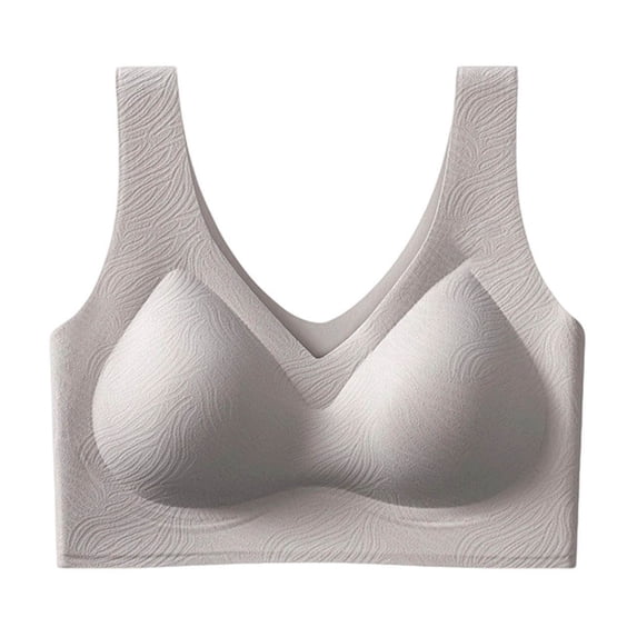Yotami Seamless Bras for Women Solid Color Push Up Soft Underwear for Sleep Support Bra, 38A, Coffee