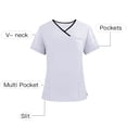 thumbnail image 1 of Yotami Short Sleeve Scrub Tops for Women with Pocket Solid Color Fashion Top for Hospital V-Neck Tops, White, L, 1 of 4