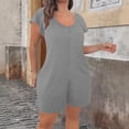 thumbnail image 1 of Yotami Summer Wide-Leg Rompers for Women Casual Ruffle Sleeve Shorts Jumpsuits V-Neck Loose Fit Beach Jumpsuits Outfits, Gray XXXL, 1 of 5