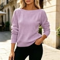 thumbnail image 1 of Yotami Sweaters for Women, Boat Neck Puff Long-Sleeve Knit Pullover Top for Casual Fall Outerwear, 1 of 5