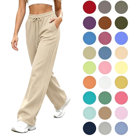 Yotami Sweatpants for Women Elastic Waist Athletic Pants with Pockets, Drawstring Solid Casual Athletic Workout Jogging Fall Clothing