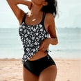 thumbnail image 1 of Yotami Tankini Top for Women Floral Print High Waisted Two-Piece Swimsuit Set with Removable Padded, Tankini Bikini for Vacation, Black, 1 of 4