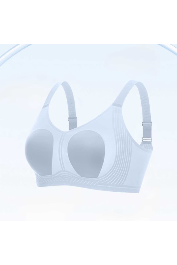 Wireless Bralette for Women Lounge Underwear for Sleep Solid Color Seamless Push Up Support Bras with Removable Pads, 36A, Light Blue