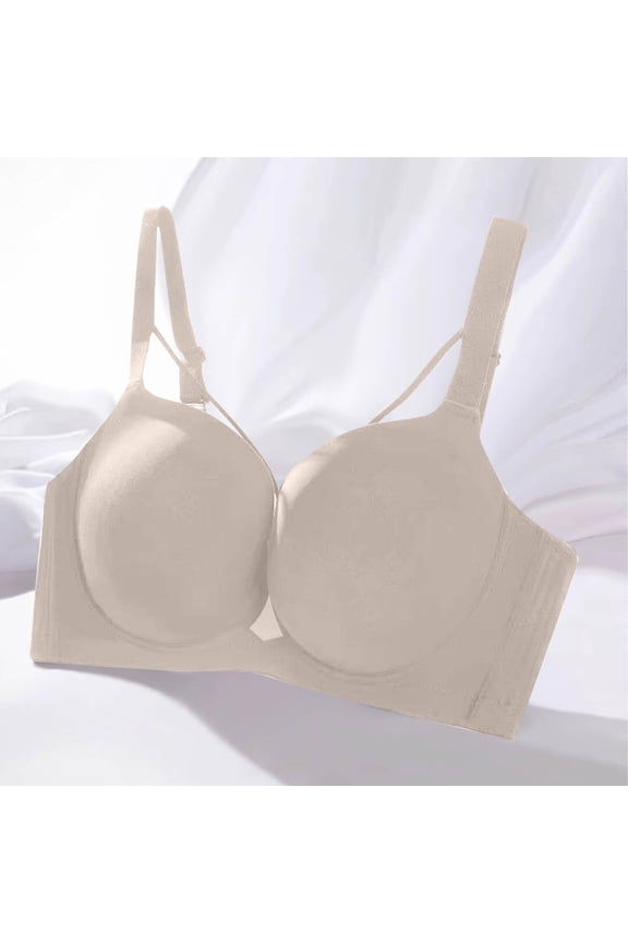 Wireless Bralette for Women Push Up Comfort Underwear for Home Solid Color Support Bra, 36A, Gray