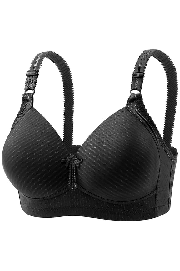 Wireless Bras for Women Push Up Comfy Underwear for Outdoor Support Bra, 48D, Black