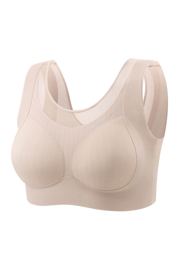 Wireless Bras for Women Push Up Soft Underwear for Work Seamless Support Bra, 38A, Pink