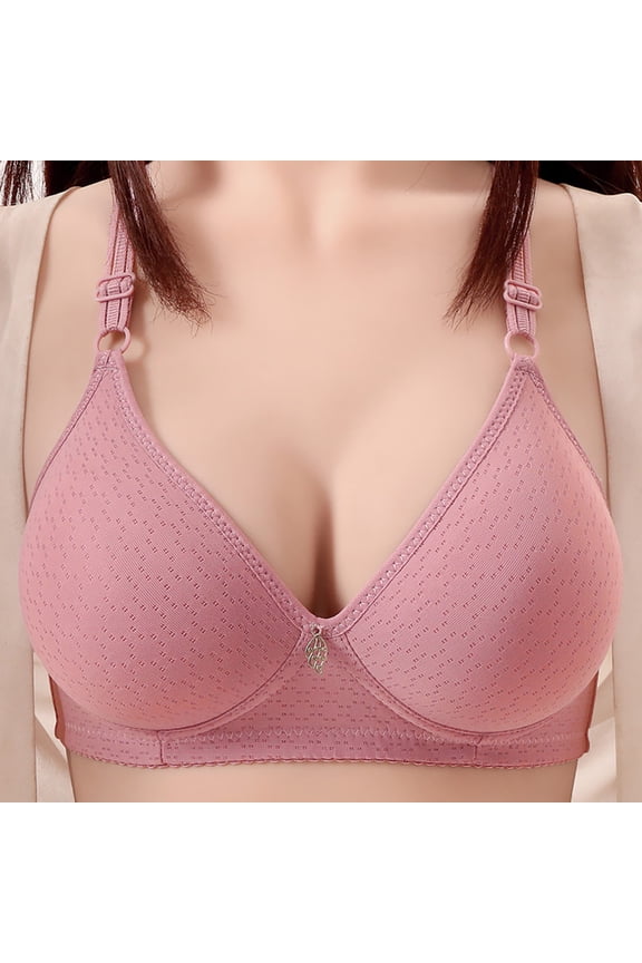 Wireless Sleep Bras for Women Comfy Underwear for Work Push Up Support Bra, 36B, Pink