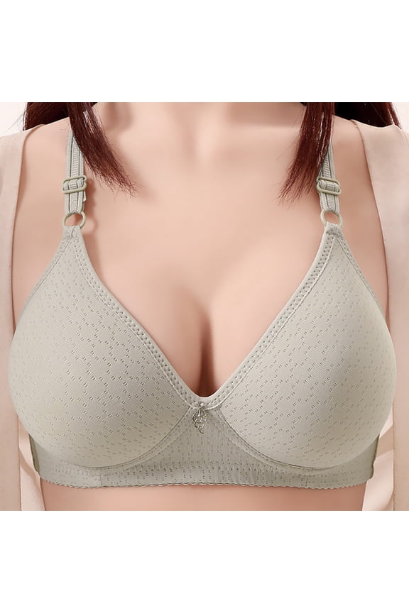 Wireless Sleep Bras for Women Comfy Underwear for Work Push Up Support Bra, 42B, Gray