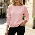 thumbnail image 1 of Yotami Sweaters for Women, Boat Neck Puff Long-Sleeve Knit Pullover Top for Casual Fall Outerwear, 1 of 5