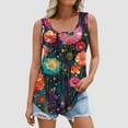 thumbnail image 1 of Yotami Women Tank Tops Summer Plus Size Top for Everyday Floral Print Round Neck Casual Blouse, 1 of 4