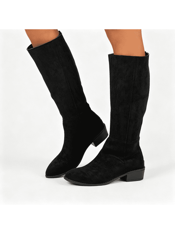 Women's Block Heel Boots Pointy Toe Mid-Calf Boots, Versatile and Stylish for Multiple Occasions