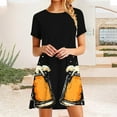 thumbnail image 1 of Yotami Women's Dress Boho Short Sleeve Floral Print Midi Dress Crew Neck Summer Dress for Everyday, 1 of 4