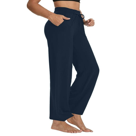 Yotami Women's Gym Yoga Pants Plus Size Tummy Control High Waisted Wide Leg Pants with Pocket Pant