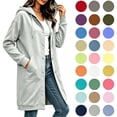 thumbnail image 1 of Yotami Women's Long Hooded Sweatshirt Coat, Button Front Long Sleeve Hoodie with Pockets, Drawstring, Fall Winter Casual Loose Soft Lightweight Sweatshirt, 1 of 5