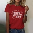 thumbnail image 1 of Yotami Women's Plus Size T-Shirt Love Print Short Sleeve Casual Summer Tshirt Crew Neck Summer Valentine’s Day Gift, 1 of 3