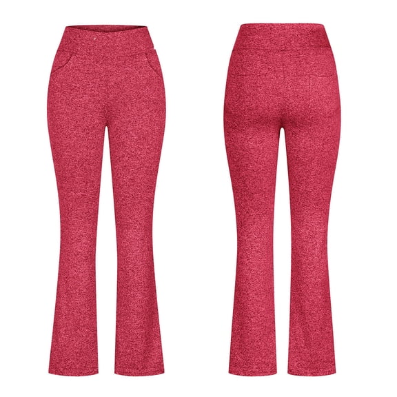 Yotami Women's Yoga Flare Leggings Plus Size High Waisted Workout Pants with Pocket Tummy Control Pant